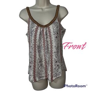 Lucky Brand sleeveless tank bead embellishments top size small